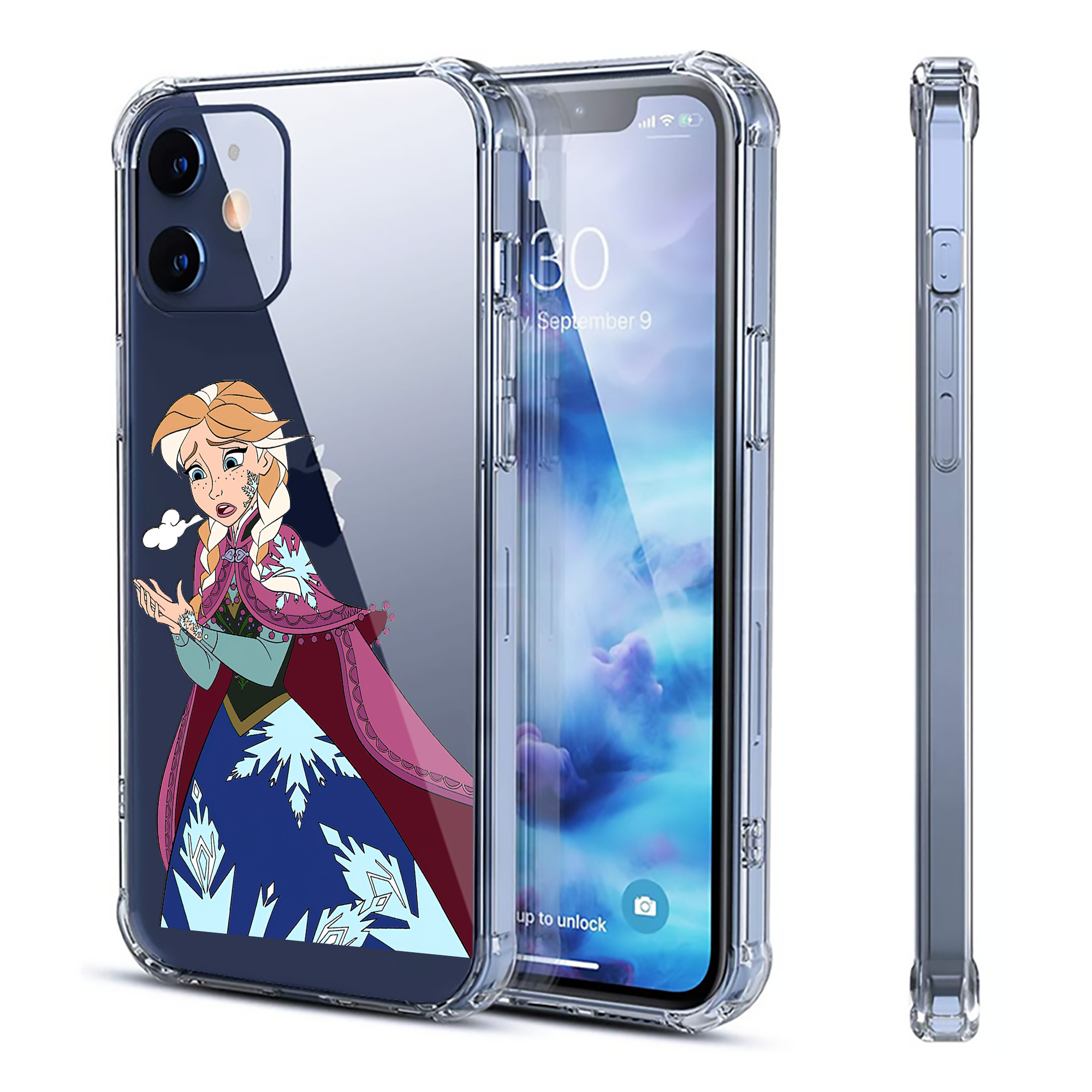 （画像用） アナと雪の女王 アンナ エルサ Frozen Anna Elsa 【iPhone 12シリーズ対応】透明スマホケース（クリアソフトケース）